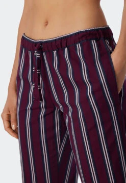 Schiesser Pajamas Long Woven Satin Lapel Collar Stripes Lilac - Selected! Premium Inspiration -Uni Style Shop pyjama lang websatin reverskragen streifen lila selected premium inspiration 178335 820 detail4