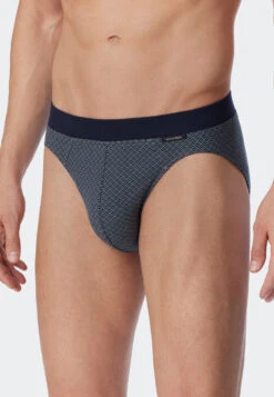 Schiesser Rio Bikini Briefs Fine Interlock Patterned Jade/dark Blue - Fine Interlock -Uni Style Shop rio slip feininterlock gemustert jade dunkelblau fine interlock 179079 713 detail2