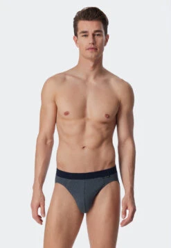 Schiesser Rio Bikini Briefs Fine Interlock Patterned Jade/dark Blue - Fine Interlock