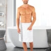 Sauna Towel Snap Fasteners Plus Size White - SCHIESSER Home
