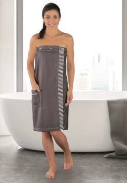 Sauna Towel Snaps Anthracite - SCHIESSER Home