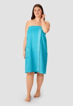 Sauna Towel Buttons Turquoise - SCHIESSER Home -Uni Style Shop sauna handtuch knoepfe tuerkis schiesser home 181464 807 detail2