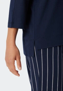 Schiesser Pajamas 3/4-length Modal Oversized Shirt Dark Blue - Modern Nightwear -Uni Style Shop schlafanzug 3 4 lang modal oversized shirt dunkelblau modern nightwear 179234 803 detail3