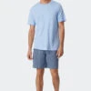 Schiesser Pajamas Short Interlock Air Patterned - Fine Interlock