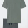 Schiesser Pajamas Short Interlock Jade Patterned - Fine Interlock