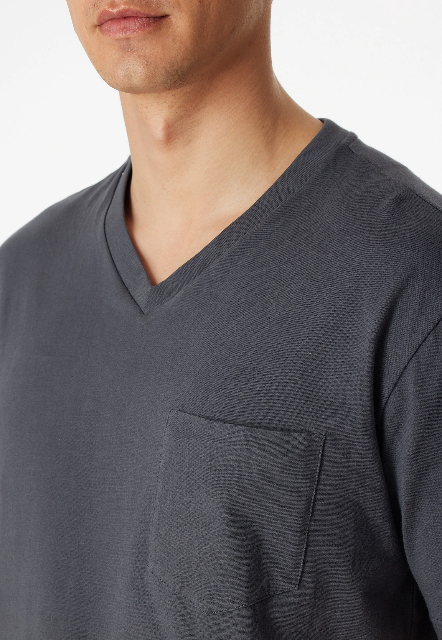 Schiesser Short Pajamas Jersey V-neck Gray - Ebony 5 Schiesser Short Pajamas Jersey V-neck Gray - Ebony - Image 5