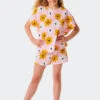 Schiesser Short Pajamas Organic Cotton Flowers Pink - Happy Summer