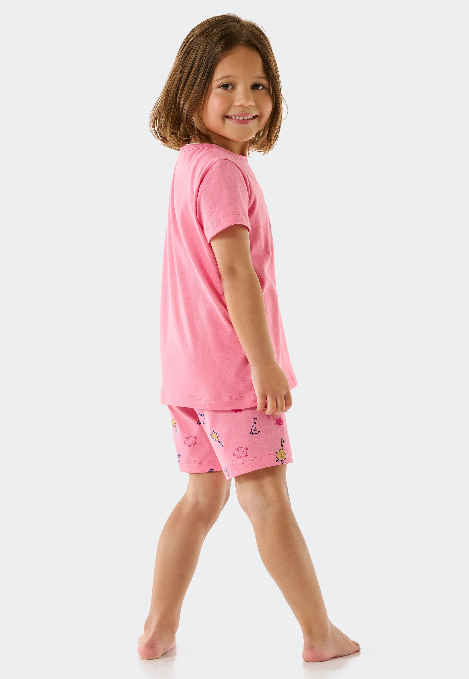 Schiesser Pajamas Short Organic Cotton Farm Chick Pink - Girls World 2 Schiesser Pajamas Short Organic Cotton Farm Chick Pink - Girls World - Image 2