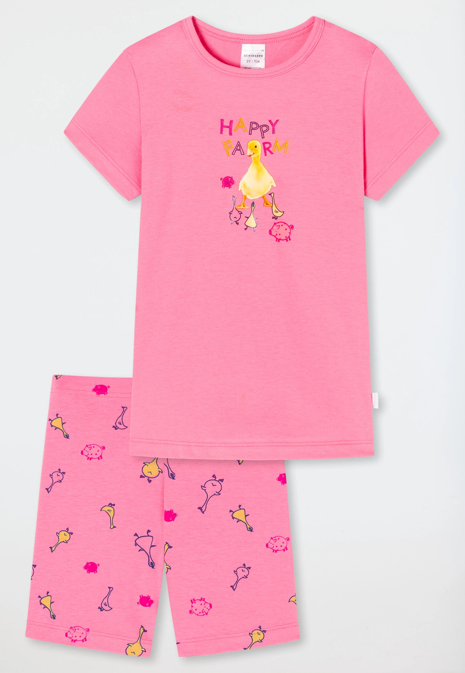 Schiesser Pajamas Short Organic Cotton Farm Chick Pink - Girls World 4 Schiesser Pajamas Short Organic Cotton Farm Chick Pink - Girls World - Image 4