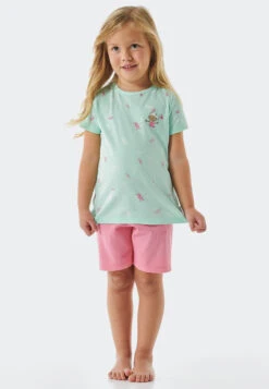 Schiesser Pajamas Short Organic Cotton Dragonflies Cat Mint - Cat Zoe