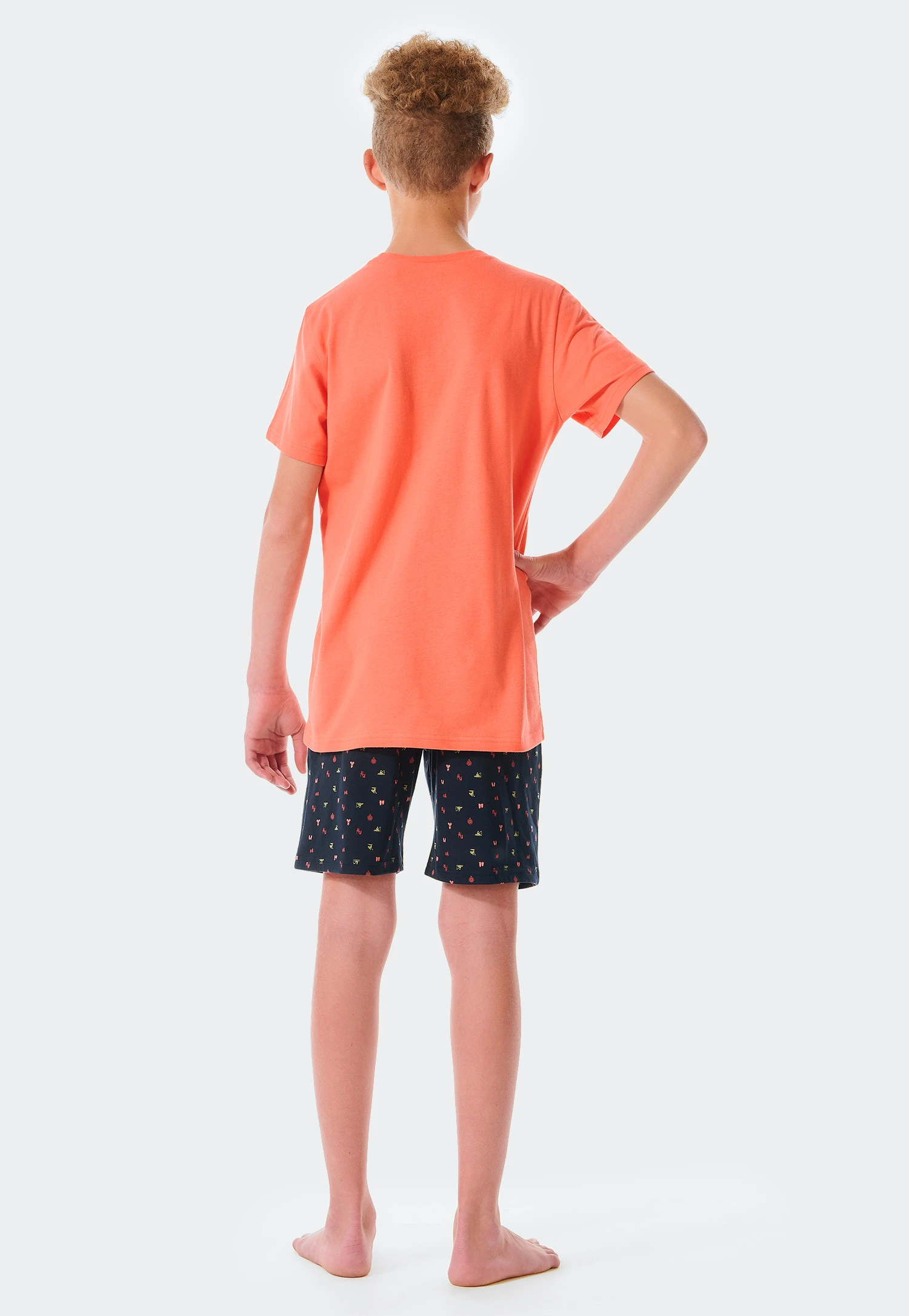 Schiesser Short Pajamas Organic Cotton Papaya - Summer Camp 1 Schiesser Short Pajamas Organic Cotton Papaya - Summer Camp