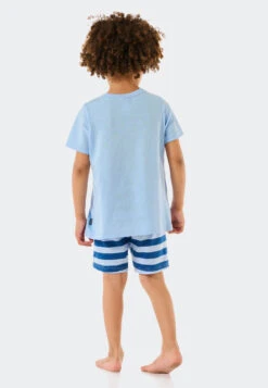 Schiesser Pajamas Short Organic Cotton Rat Fisherman Stripes Air - Rat Henry -Uni Style Shop schlafanzug kurz organic cotton ratte fischer ringel air rat henry 179028 802 back