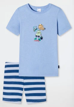 Schiesser Pajamas Short Organic Cotton Rat Fisherman Stripes Air - Rat Henry