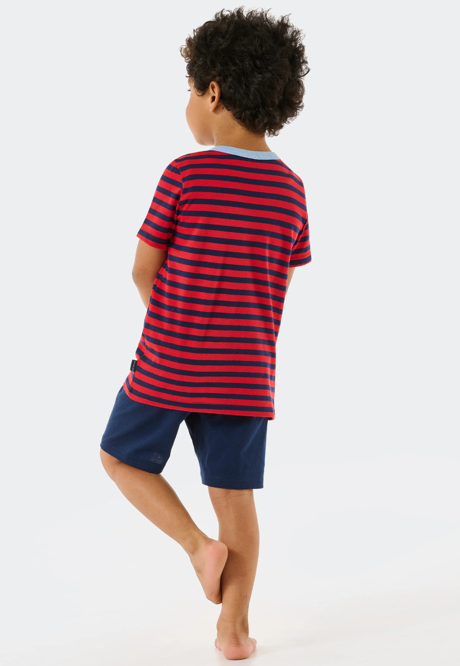 Schiesser Pajamas Short Organic Cotton Striped Chest Pocket Red - Boys World 3 Schiesser Pajamas Short Organic Cotton Striped Chest Pocket Red - Boys World - Image 3