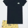 Schiesser Pajamas Short Organic Cotton Ruffles Camper Dark Blue - Ocean Flow
