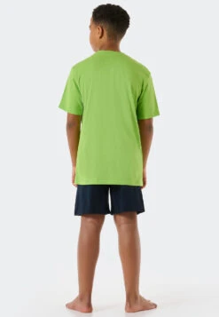 Schiesser Pajamas Short Organic Cotton Surfer Lime - Ocean Flow 6 Schiesser Pajamas Short Organic Cotton Surfer Lime - Ocean Flow -Uni Style Shop schlafanzug kurz organic cotton surfer lime ocean flow 178983 710 back