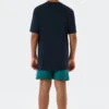 Schiesser Pajamas Short Organic Cotton Surfside Dark Blue - Ocean Flow