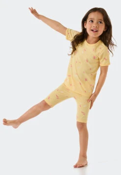 Schiesser Pajamas Short Tencel Organic Cotton Ribbed Dragonflies Vanilla - Cat Zoe -Uni Style Shop schlafanzug kurz tencel organic cotton gerippt libellen vanille cat zoe 178920 607 detail2