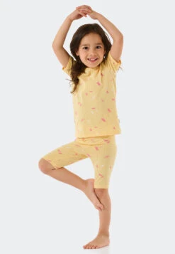 Schiesser Pajamas Short Tencel Organic Cotton Ribbed Dragonflies Vanilla - Cat Zoe