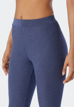 Schiesser Pajamas Long Double Rib Modal V-neck Blue - Modern Rib - Natural Dye -Uni Style Shop schlafanzug lang doppelripp modal v ausschnitt blau modern rib natural dye 179694 800 detail3