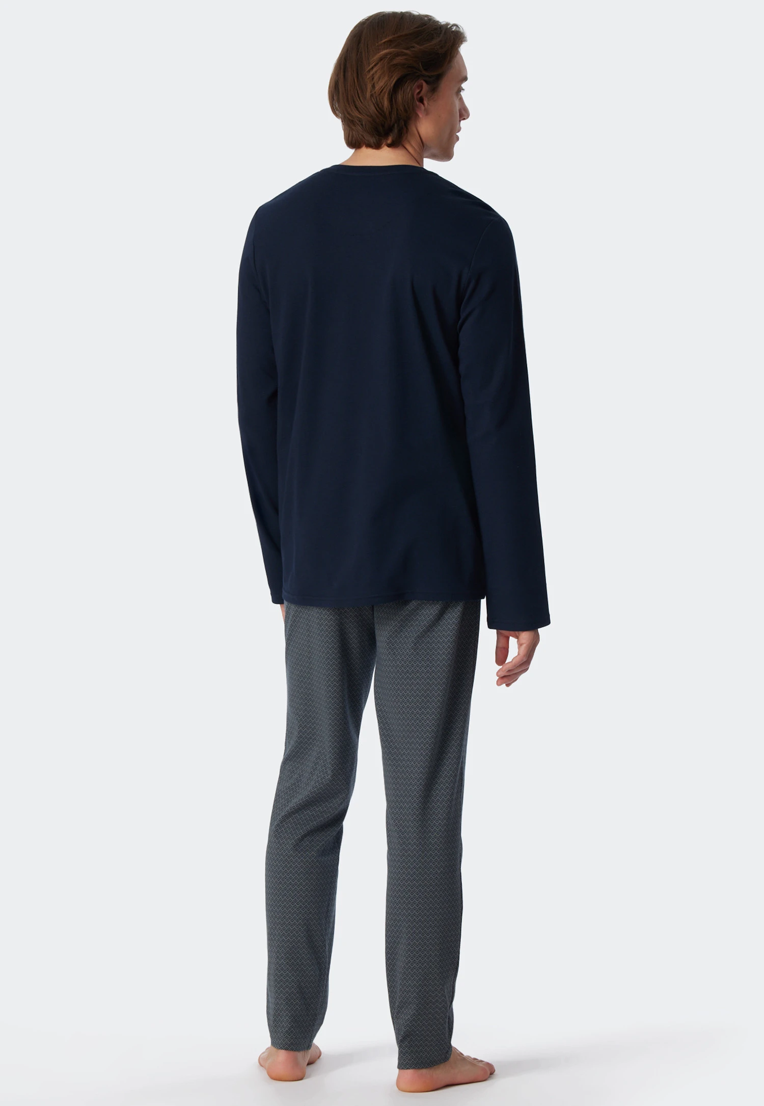 Schiesser Pajamas Long Interlock Button Placket Jade Patterned - Fine Interlock 6 Schiesser Pajamas Long Interlock Button Placket Jade Patterned - Fine Interlock - Image 6