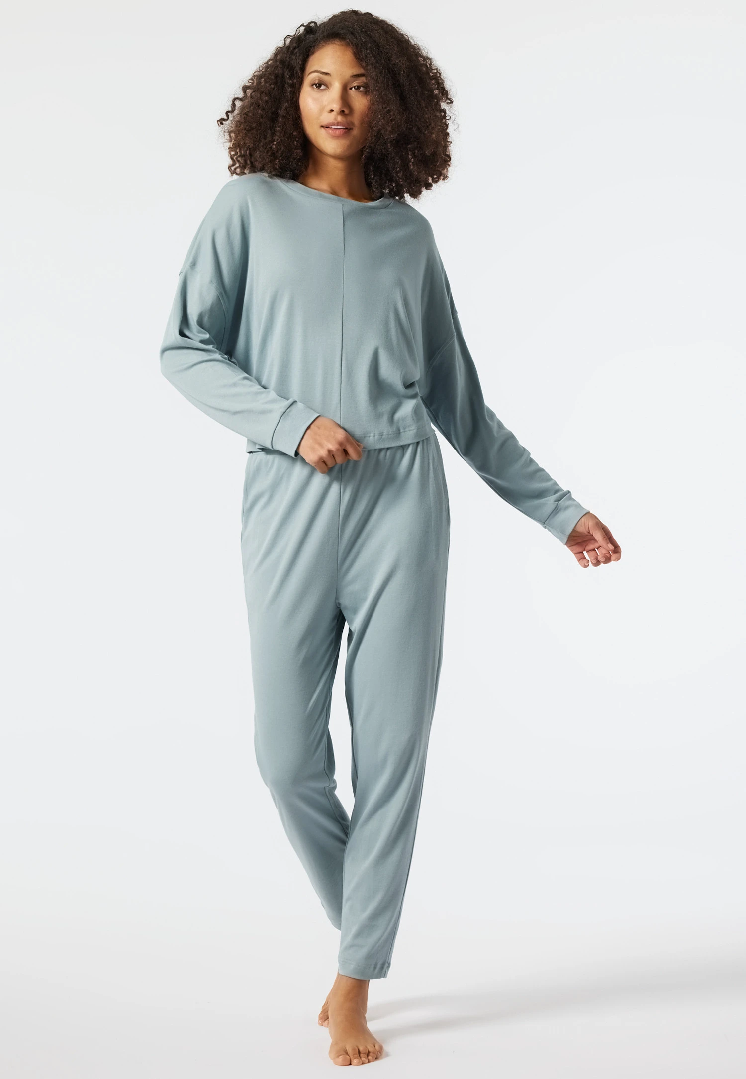 Schiesser Pajamas Long Interlock Short Oversized Shirt Gray-blue - Modern Nightwear 1 Schiesser Pajamas Long Interlock Short Oversized Shirt Gray-blue - Modern Nightwear