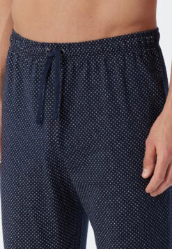 Schiesser Long Pajamas Jersey Blue - Ebony -Uni Style Shop schlafanzug lang jersey blau ebony 159633 800 detail3