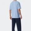 Schiesser Pajamas Long-sleeved Breast Pocket Circles Air - Essentials Nightwear