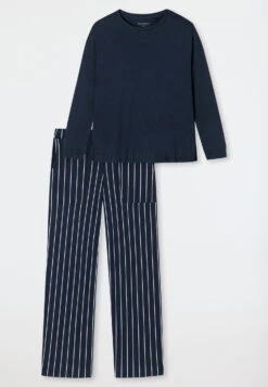 Schiesser Pajamas Long Modal Oversized Shirt Dark Blue - Modern Nightwear 9 Schiesser Pajamas Long Modal Oversized Shirt Dark Blue - Modern Nightwear -Uni Style Shop schlafanzug lang modal oversized shirt dunkelblau modern nightwear 179238 803 detail1