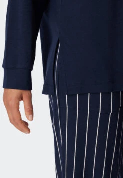 Schiesser Pajamas Long Modal Oversized Shirt Dark Blue - Modern Nightwear 11 Schiesser Pajamas Long Modal Oversized Shirt Dark Blue - Modern Nightwear -Uni Style Shop schlafanzug lang modal oversized shirt dunkelblau modern nightwear 179238 803 detail3