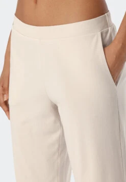 Schiesser Pajamas Long Modal Oversized Shirt Short-sleeved Sand-color Stripes - Modern Nightwear