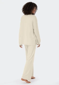 Schiesser Pajamas Long Modal Oversized Shirt Sand - Modern Nightwear