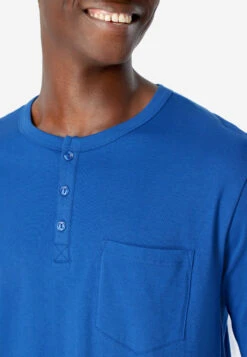 Schiesser Pajamas Long Organic Cotton Button Placket Herringbone Pattern Aqua - Fashion Nightwear 8 Schiesser Pajamas Long Organic Cotton Button Placket Herringbone Pattern Aqua - Fashion Nightwear -Uni Style Shop schlafanzug lang organic cotton knopfleiste fischgradmuster aqua fashion nightwear 179103 833 detail3