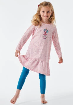 Schiesser Pajamas Long Organic Cotton Ruffles Gold-effect Dots Pink - Princess Lillifee -Uni Style Shop schlafanzug lang organic cotton rueschen goldeffekt tupfen rosa prinzessin lillifee 177801 503 detail2