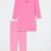 Schiesser Pajamas Long Stripes Horse Pink - Original Classics