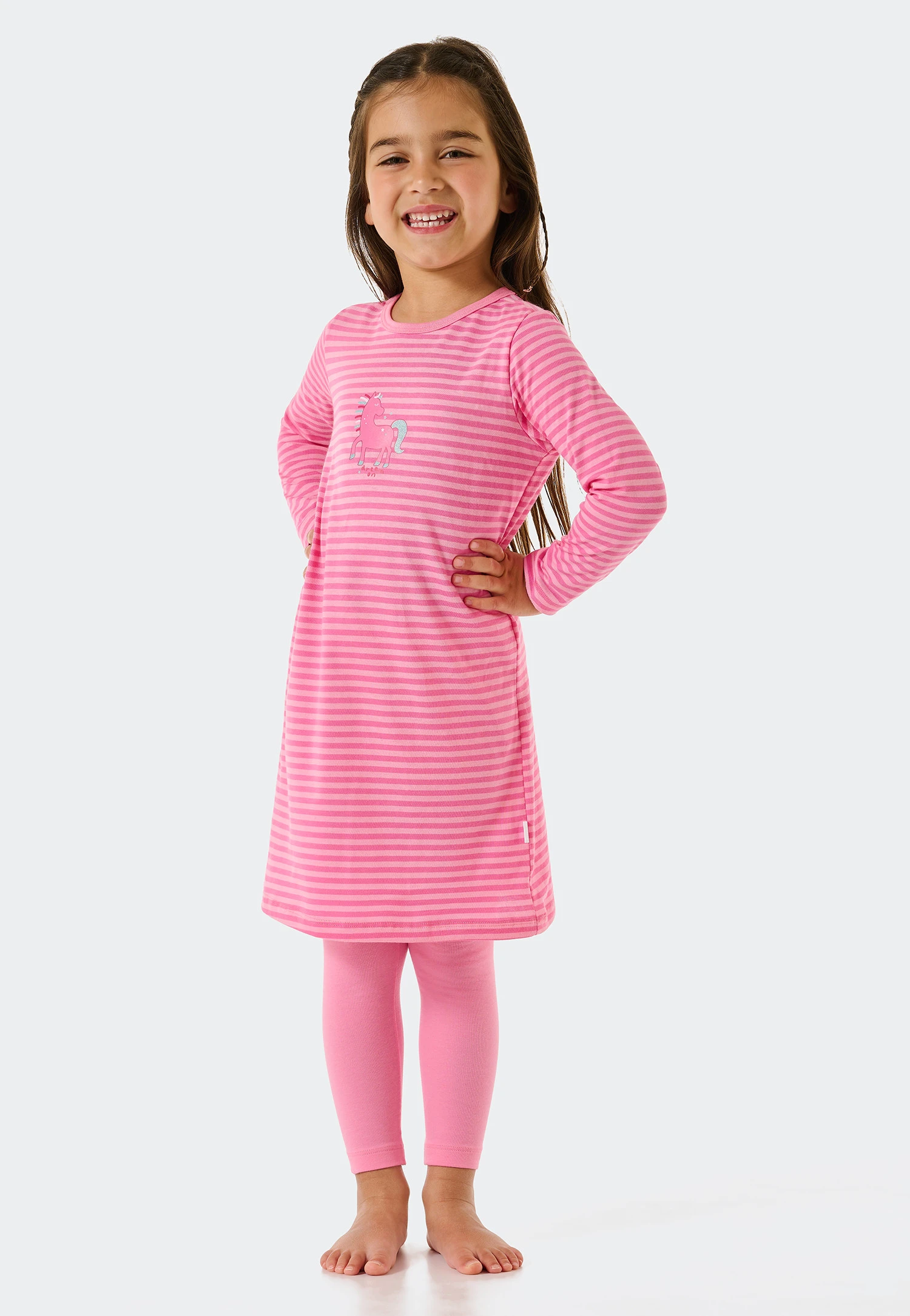Schiesser Pajamas Long Stripes Horse Pink - Original Classics 4 Schiesser Pajamas Long Stripes Horse Pink - Original Classics - Image 4
