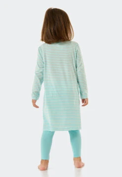 Schiesser Pajamas Long Stripes Horse Turquoise - Original Classics -Uni Style Shop schlafanzug lang streifen pferd tuerkis original classics 179493 807 back