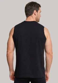 Schiesser Sleeveless Shirt 2-pack Muscle Shirt Black - Essentials -Uni Style Shop shirt aermellos 2er pack muscle shirt schwarz essentials 228010 000 back