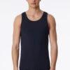 Schiesser Blue-black Sleeveless Shirt - "Long Life Soft"