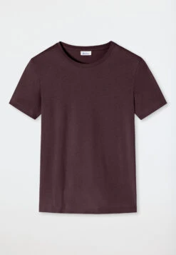 Schiesser Shirt Short-sleeve Aubergine - Revival Antonia -Uni Style Shop shirt kurzarm aubergine revival antonia 178442 511 detail1