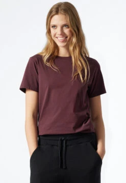 Schiesser Shirt Short-sleeve Aubergine - Revival Antonia