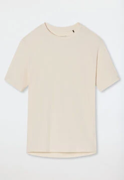 Schiesser T-shirt Short-sleeved Cream - Mix+Relax -Uni Style Shop shirt kurzarm creme mix relax 179267 408 detail1