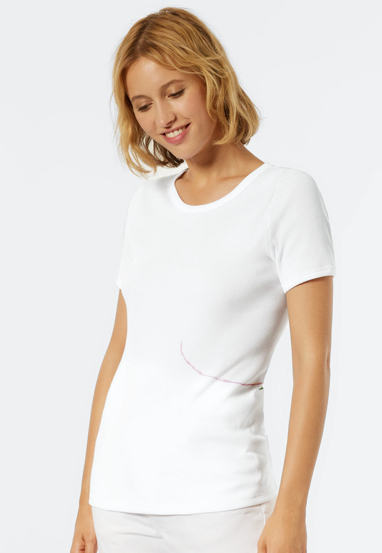 Schiesser Shirt Short-sleeved Double Rib White - Art Edition By Noah Becker 2 Schiesser Shirt Short-sleeved Double Rib White - Art Edition By Noah Becker - Image 2