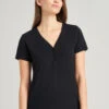 Schiesser Shirt Short-sleeved Henley Button Placket Black - Mix & Relax