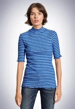 Schiesser Shirt Short-sleeved Indigo - Revival Helena -Uni Style Shop shirt kurzarm indigo revival helena 174031 824 detail2