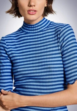 Schiesser Shirt Short-sleeved Indigo - Revival Helena -Uni Style Shop shirt kurzarm indigo revival helena 174031 824 detail3