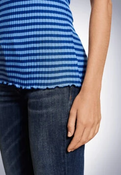 Schiesser Shirt Short-sleeved Indigo - Revival Helena -Uni Style Shop shirt kurzarm indigo revival helena 174031 824 detail4