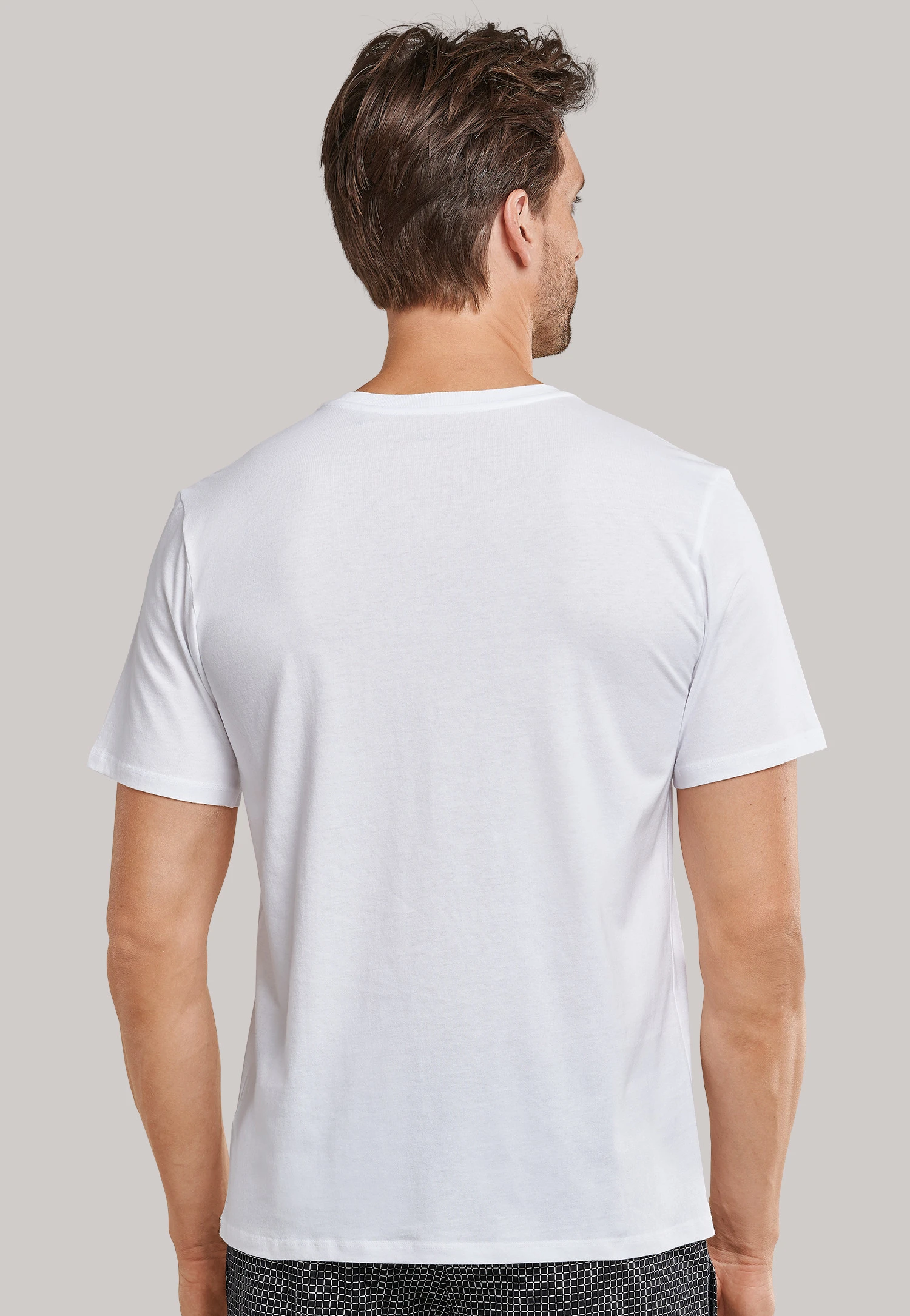 Schiesser Shirt Short-sleeve Jersey Button Placket White - Mix & Relax 2 Schiesser Shirt Short-sleeve Jersey Button Placket White - Mix & Relax - Image 2