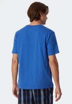 Schiesser Shirt Short-sleeved Organic Cotton Aqua - Mix & Relax 7 Schiesser Shirt Short-sleeved Organic Cotton Aqua - Mix & Relax -Uni Style Shop shirt kurzarm organic cotton aqua mix relax 178939 833 back