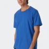 Schiesser Shirt Short-sleeved Organic Cotton Aqua - Mix & Relax